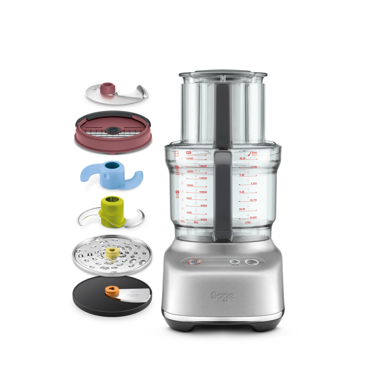 Sage Paradice 9 Food Processors - Brushed Stainless Steel | SFP638BSS2GUK1 from Sage - DID Electrical
