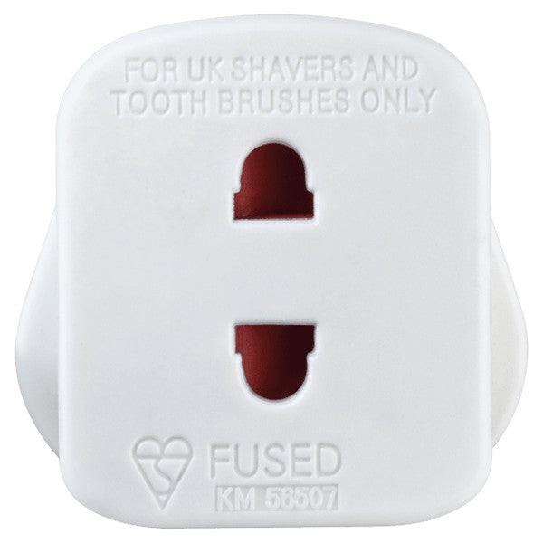 Masterplug 1A Shaver Adaptor - White | SHADC-MP from Masterplug - DID Electrical