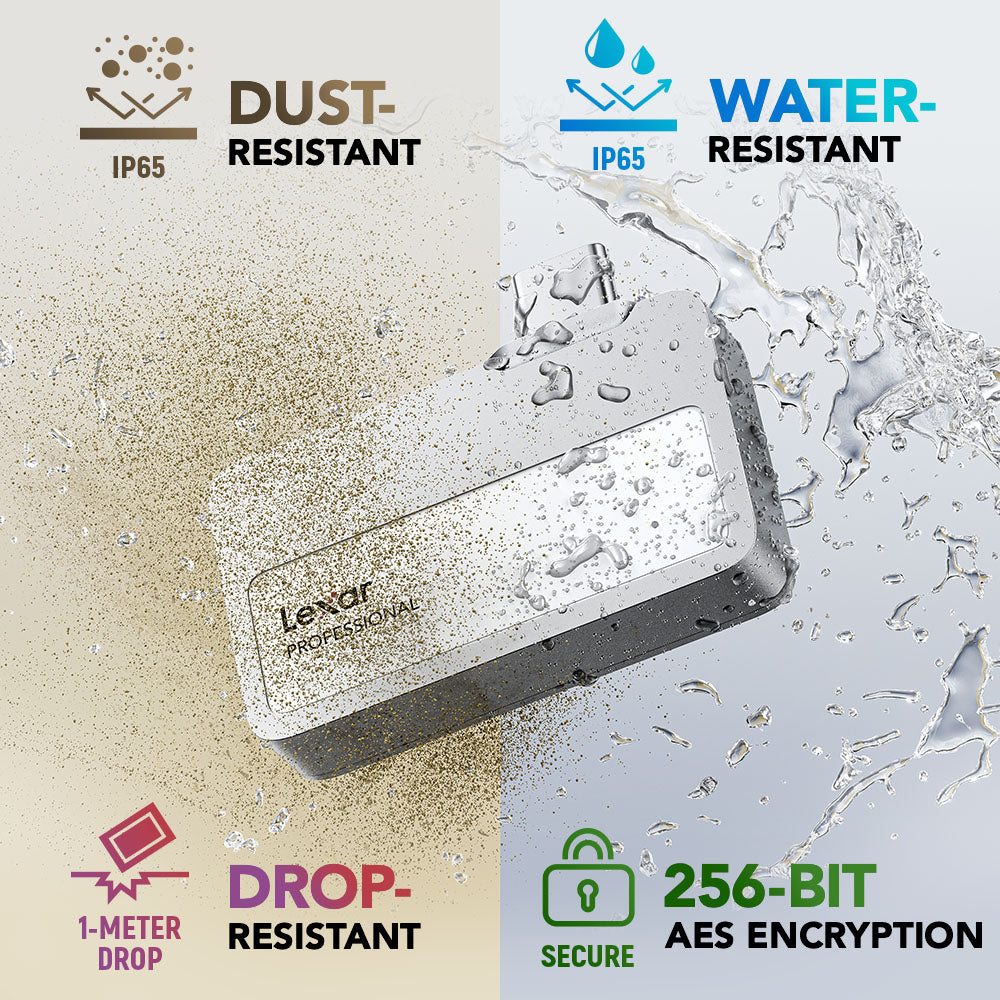 Lexar Professional Go 2TB Portable SSD - Black | LSL400X002T-RNBNG from Lexar - DID Electrical