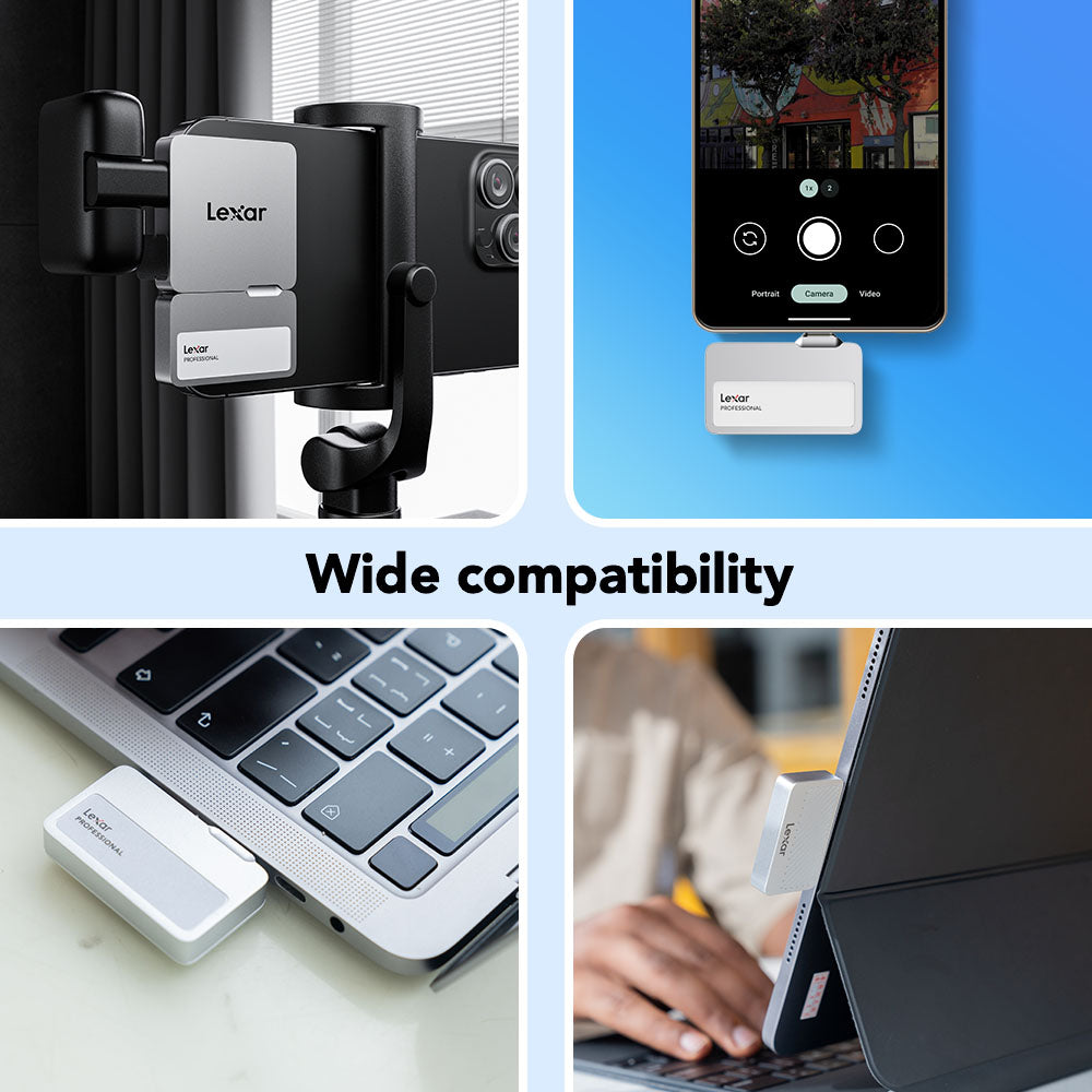 Lexar Professional Go 2TB Portable SSD - Black | LSL400X002T-RNBNG