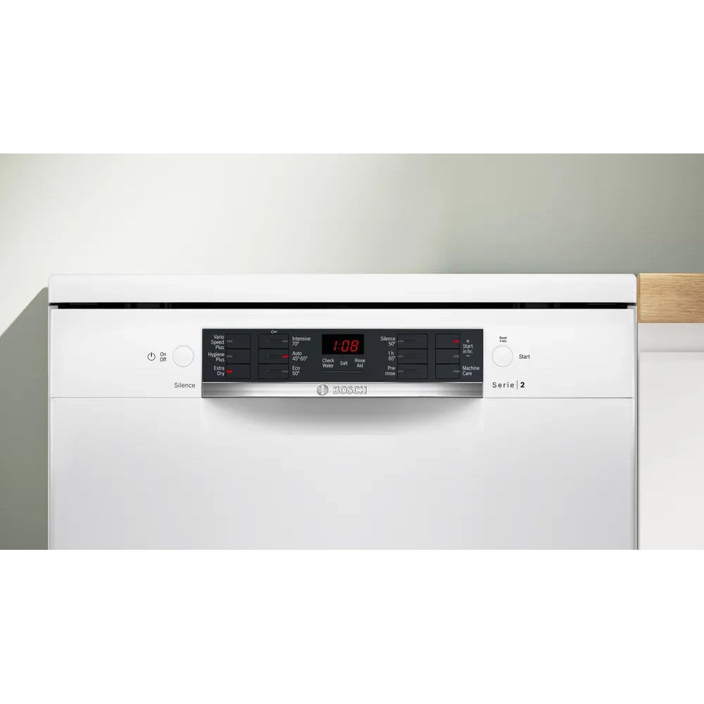 Bosch Series 2 60CM Freestanding Standard Dishwasher - White | SMS26AW08G from Bosch - DID Electrical