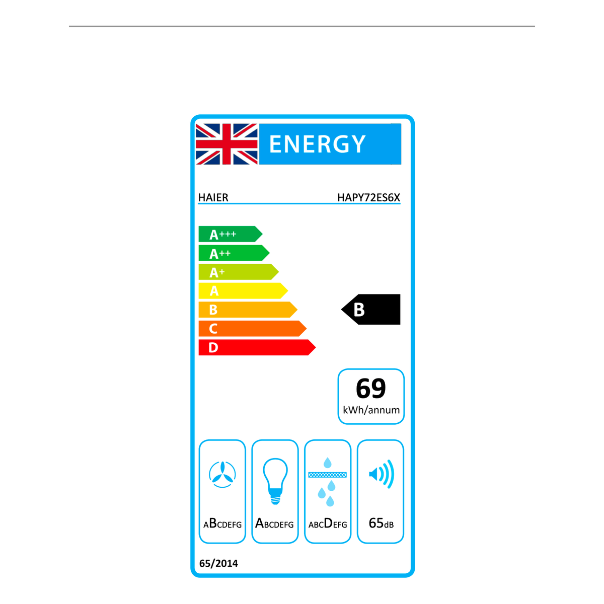 Haier 550cm Canopy Built-In Cooker Hood - Stainless Steel | HAPY72ES6X from Haier - DID Electrical