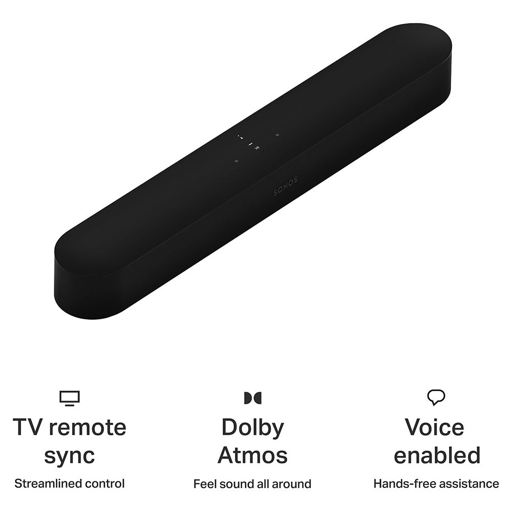 Sonos Beam Gen 2 Smart Soundbar with Dolby Atmos - Black | BEAM2UK1BLK from Sonos - DID Electrical