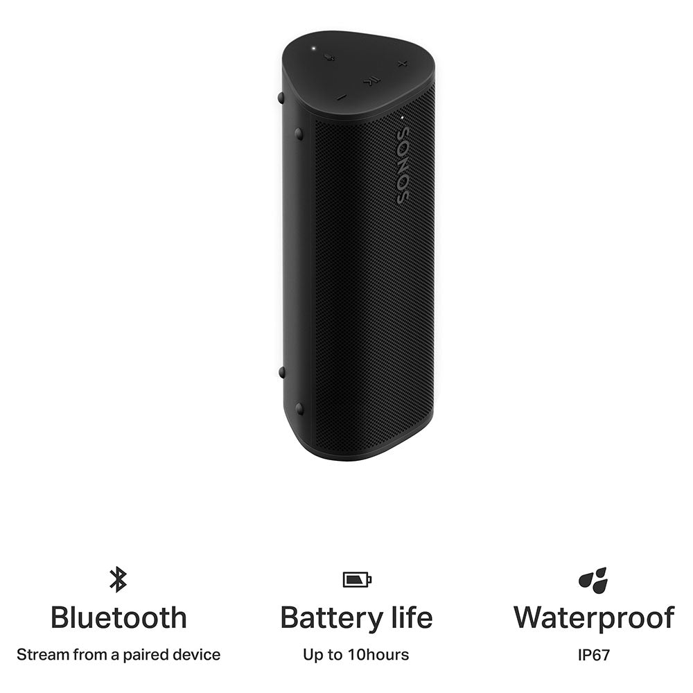 Sonos Roam 2 Portable Bluetooth Speaker - Black | ROAM2R21BLK from Sonos - DID Electrical