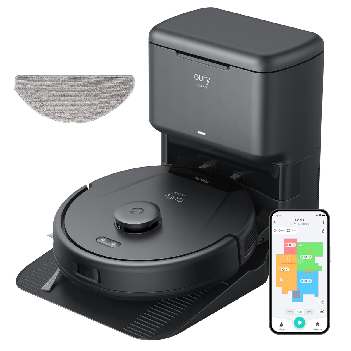 Eufy L60 Hybrid Robot Vacuum Cleaner with Self Cleaning Station - Black | T2278V11 from Eufy - DID Electrical
