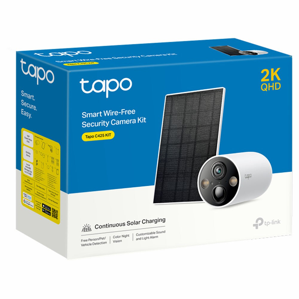 Tapo 2K Solar Powered Security Camera Kit - White | TAPO C425 KIT from Tapo - DID Electrical