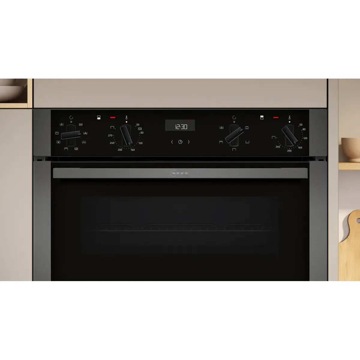 Neff N50 105L Built-In Electric Double Oven - Graphite Grey | U1ACE2AG3B from Neff - DID Electrical