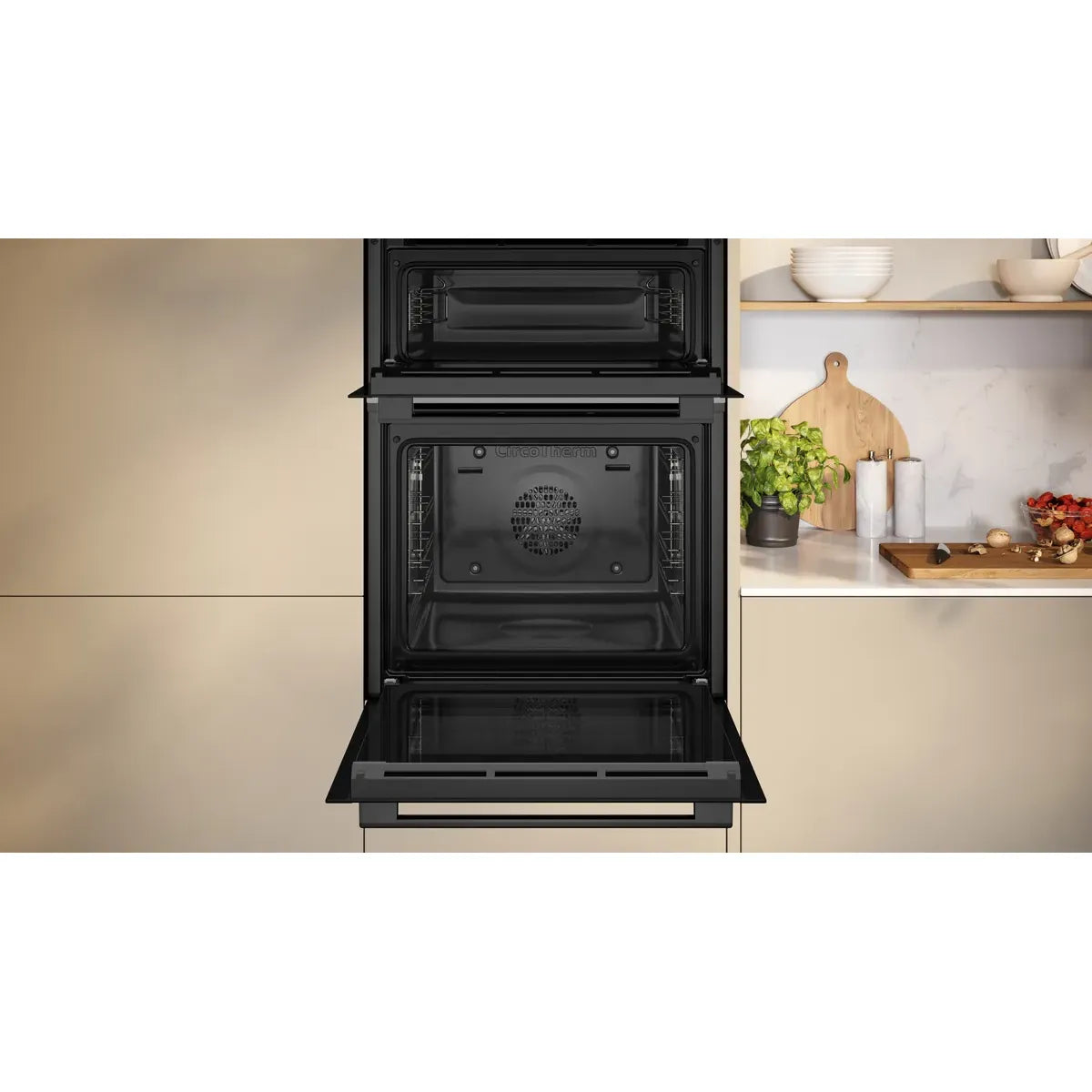 Neff N50 105L Built-In Electric Double Oven - Graphite Grey | U1ACE2AG3B from Neff - DID Electrical