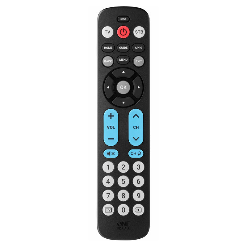 One For All Big Button Remote - Black | URC6821 from One For All - DID Electrical
