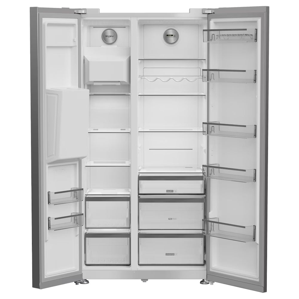 Whirlpool 578L Frost Free American Fridge Freezer - Pearl Inox | WHG26573WX4UK from Whirlpool - DID Electrical