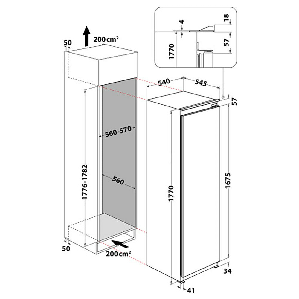 Whirlpool 306L Integrated Fridge - Steel | WHSD18A033C1 from Whirlpool - DID Electrical