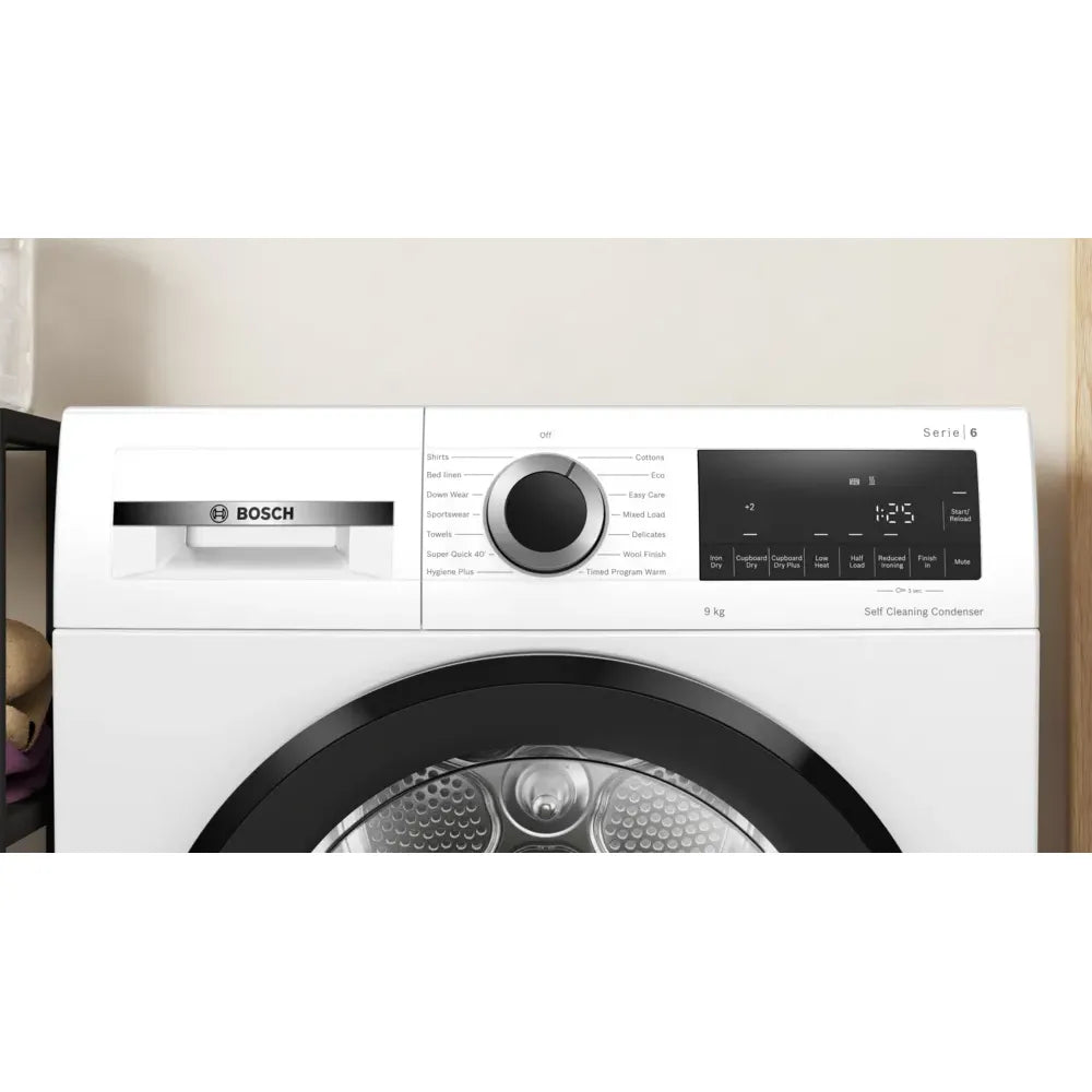 Bosch Series 6 9KG Freestanding Heat Pump Tumble Dryer - White | WQG24500GB from Bosch - DID Electrical