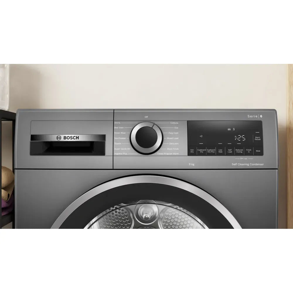 Bosch Series 6 9KG Heat Pump Tumble Dryer - Cast Iron Grey | WQG245R1GB from Bosch - DID Electrical