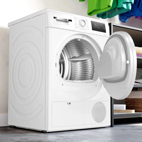 Bosch Series 4 8KG Freestanding Heat Pump Tumble Dryer White DID.ie DID Electrical