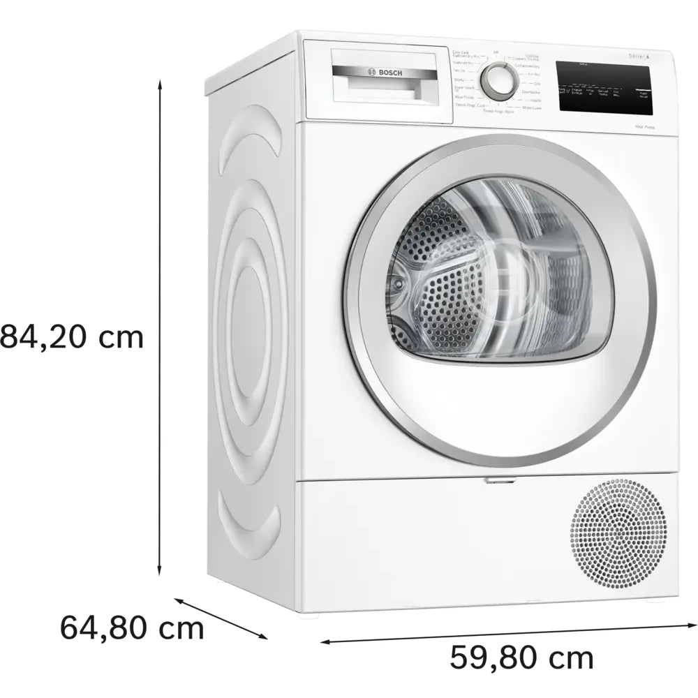 Bosch Series 4 8KG Freestanding Heat Pump Tumble Dryer - White | WTH85224GB from Bosch - DID Electrical