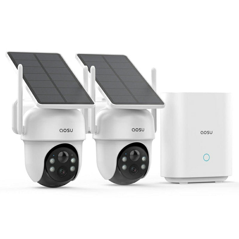 Aosu D1 Classic Solar Camera Pack of 2 Camera Kit- White | c9c-2h from Aosu - DID Electrical
