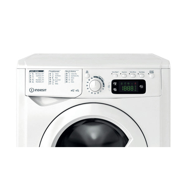 Indesit 8/6KG 1351 Spin Freestanding Washer Dryer - White | EWDE861483W from Indesit - DID Electrical