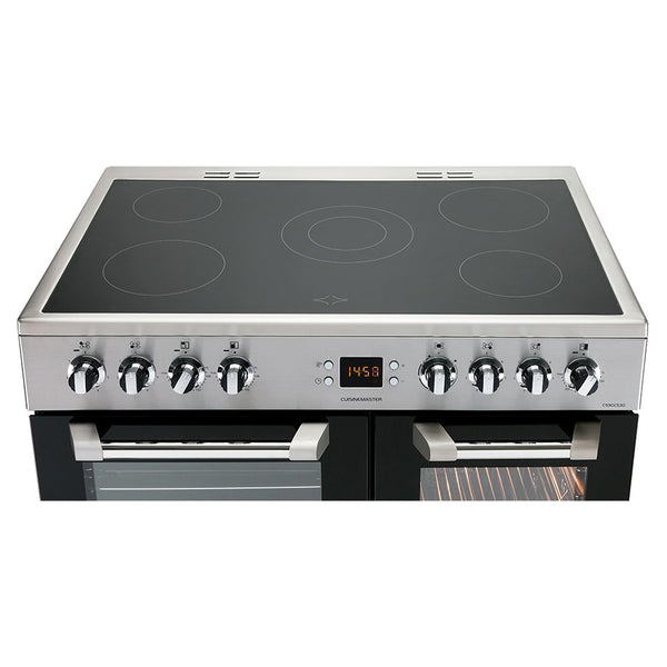 Leisure 90cm Electric Range Cooker with Three Ovens Stainless Steel
