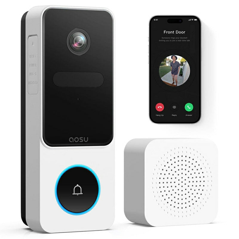 Aosu SE Video Doorbell - White | v8e from Aosu - DID Electrical