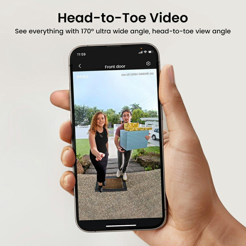 Aosu SE Video Doorbell - White | v8e from Aosu - DID Electrical