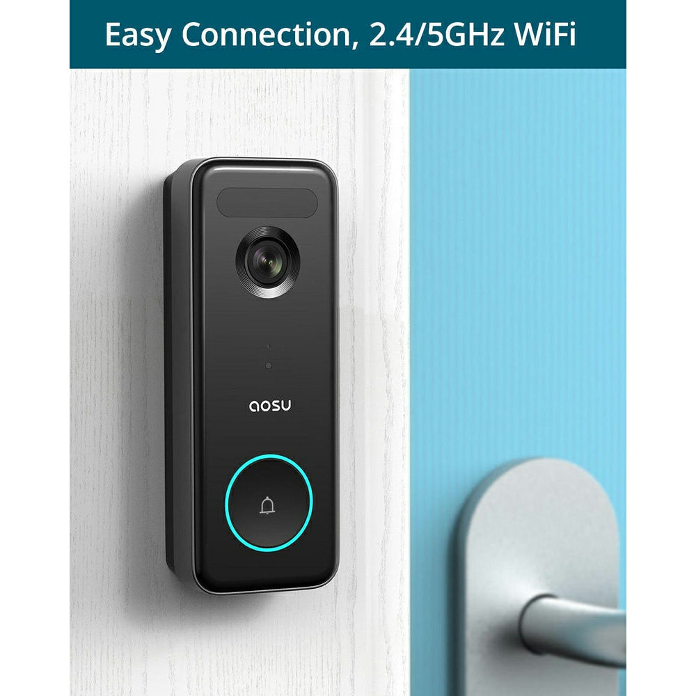 Aosu Ultra Video Doorbell - Black | v8s from Aosu - DID Electrical