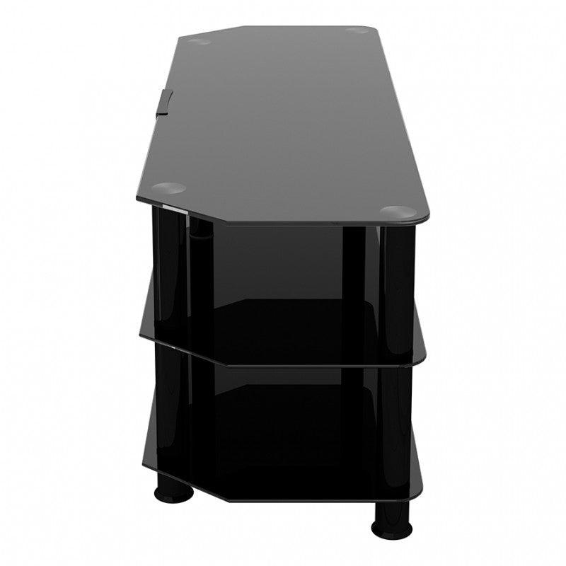 AVF Classic Corner Glass TV Stand for Up to 60" TV - Black | SDC1250CMBB from DID Electrical - guaranteed Irish, guaranteed quality service. (6977489535164)