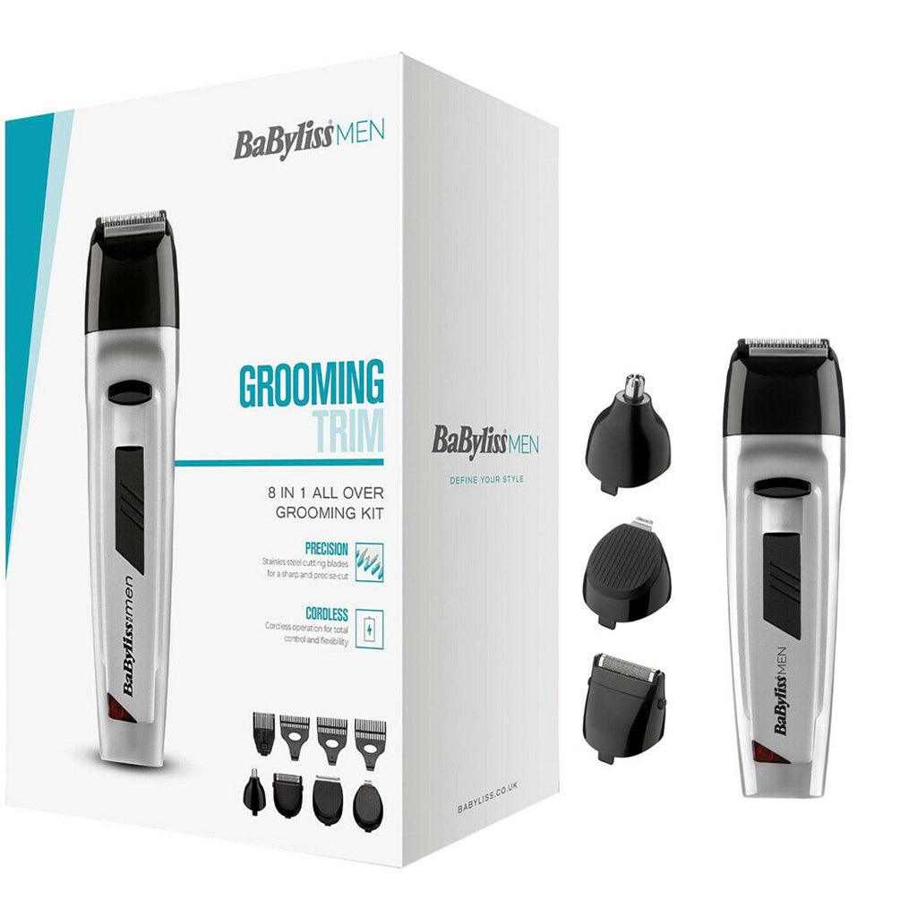 Babyliss Men 8 in 1 Face and Body Trimmer - Silver | 7056NU from DID Electrical - guaranteed Irish, guaranteed quality service. (6977534001340)