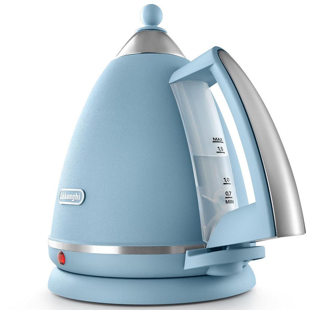 DeLonghi Argento Flora 1.7L Kettle - Blue | KBX3016.AZ from DID Electrical - guaranteed Irish, guaranteed quality service. (6890772168892)