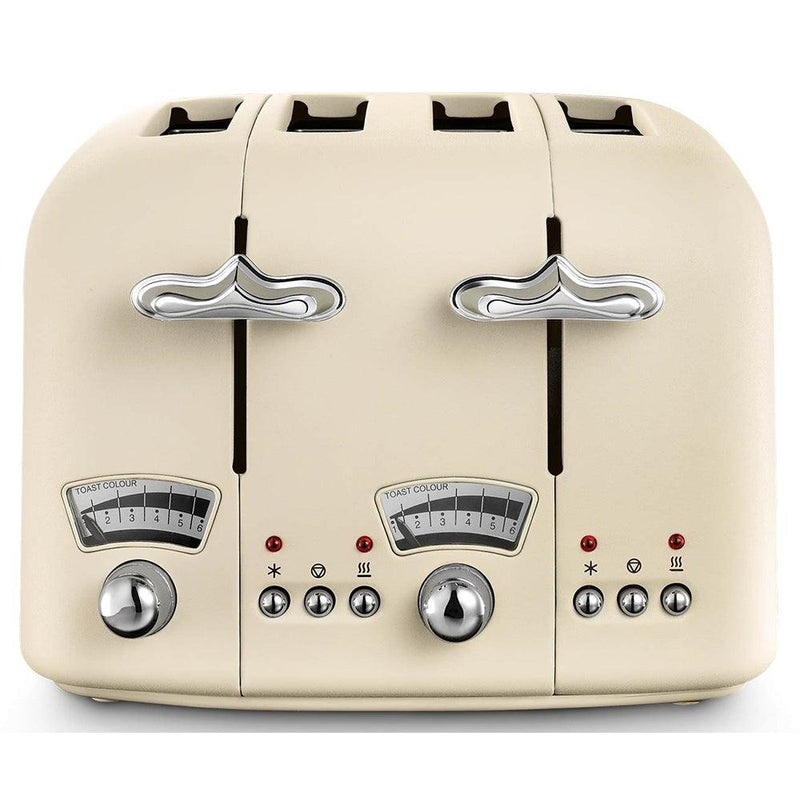 DeLonghi Argento Flora 1800W 4 Slice Toaster - Beige | CT04.BG from DID Electrical - guaranteed Irish, guaranteed quality service. (6890772365500)