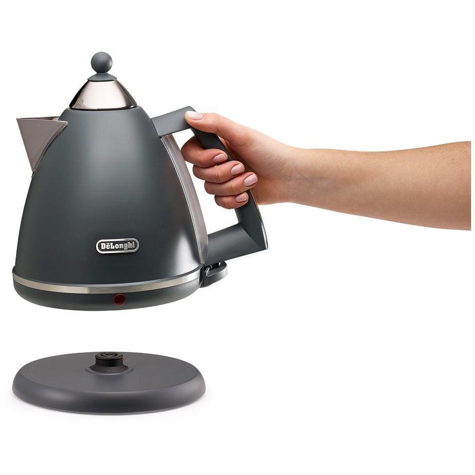 DeLonghi Argento Silva 1.7L 3000W Jug Kettle - Grey | KBX3016.GY from DID Electrical - guaranteed Irish, guaranteed quality service. (6977506738364)
