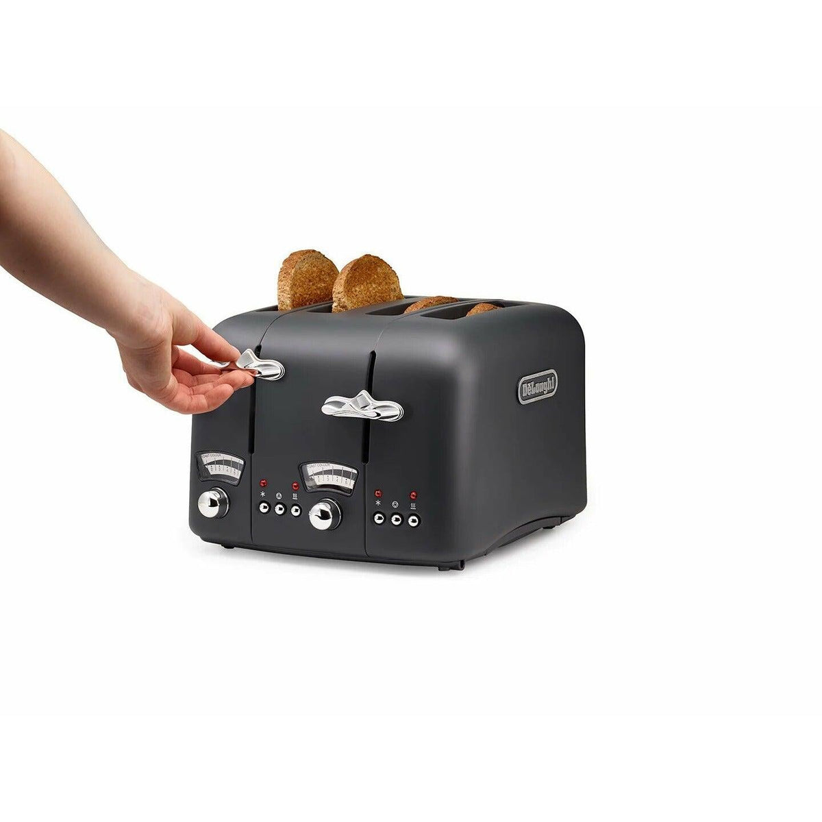DeLonghi Argento Silva 1800W 4 Slice Toaster - Grey | CT04.GY (7105842872508)