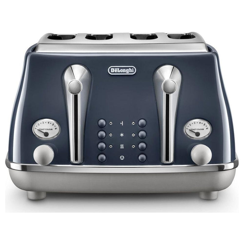 DeLonghi Icona 1800W 4 Slice Toaster - Blue | CTOC4003.BL from DID Electrical - guaranteed Irish, guaranteed quality service. (6890804248764)