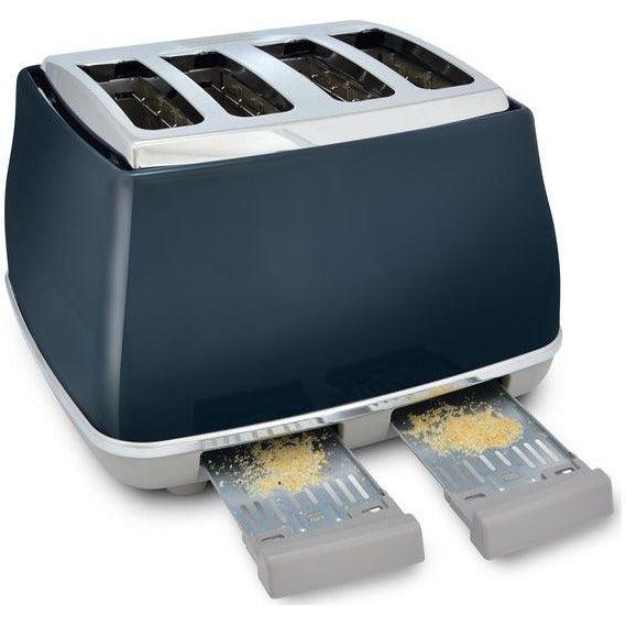 DeLonghi Icona 1800W 4 Slice Toaster - Blue | CTOC4003.BL from DID Electrical - guaranteed Irish, guaranteed quality service. (6890804248764)