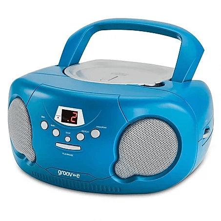 Groov-e Portable CD Player with Radio - Blue | GVPS733BE (7517091561660)