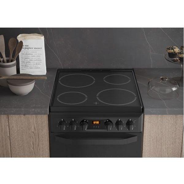 Hotpoint 50cm Freestanding Ceramic Electric Cooker - Black | HD5V93CCB from DID Electrical - guaranteed Irish, guaranteed quality service. (6890864869564)