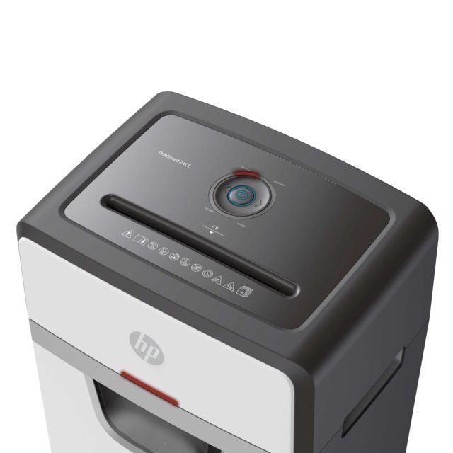 HP OneShred 24 Cross Cut 30L Shredder - Black & White | HP2807 from DID Electrical - guaranteed Irish, guaranteed quality service. (6977630568636)