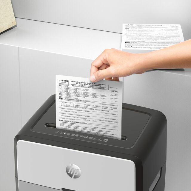 HP OneShred 24 Cross Cut 30L Shredder - Black & White | HP2807 from DID Electrical - guaranteed Irish, guaranteed quality service. (6977630568636)