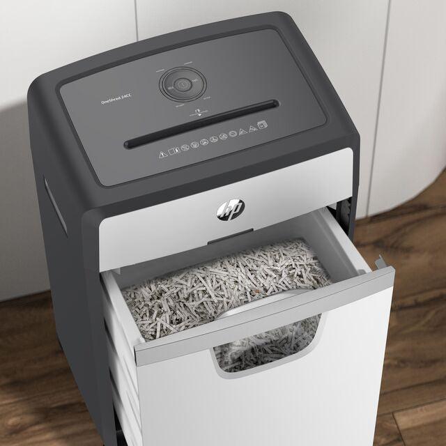 HP OneShred 24 Cross Cut 30L Shredder - Black & White | HP2807 from DID Electrical - guaranteed Irish, guaranteed quality service. (6977630568636)