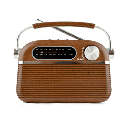 Lloytron FM/AM Rechargeable Portable Vintage Radio - Wood Effect | PP6403 (7513156845756)