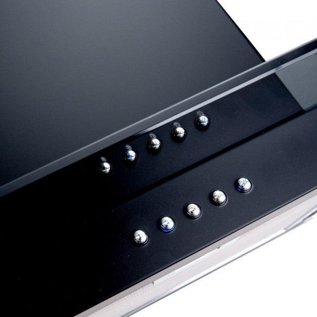 Luxair 90cm Island Cooker Hood - Black | LA-90-ST-GL-BLK (7216364355772)