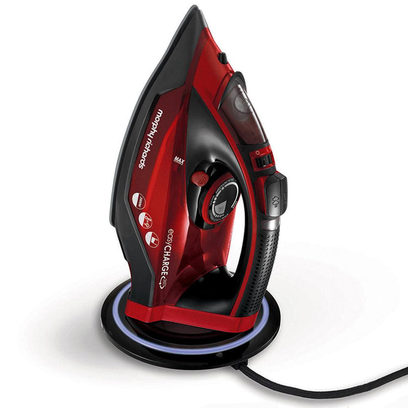 Morphy Richards 2400W Easycharge Cordless Steam Iron - Red & Black | 303250 (7151294513340)