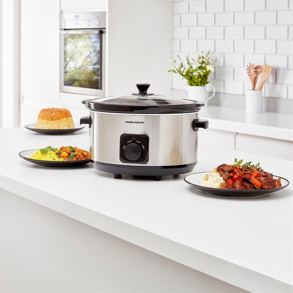 Morphy Richards 6.5L Ceramic Slow Cooker - Brushed Stainless Steel | 461013 from DID Electrical - guaranteed Irish, guaranteed quality service. (6977535443132)