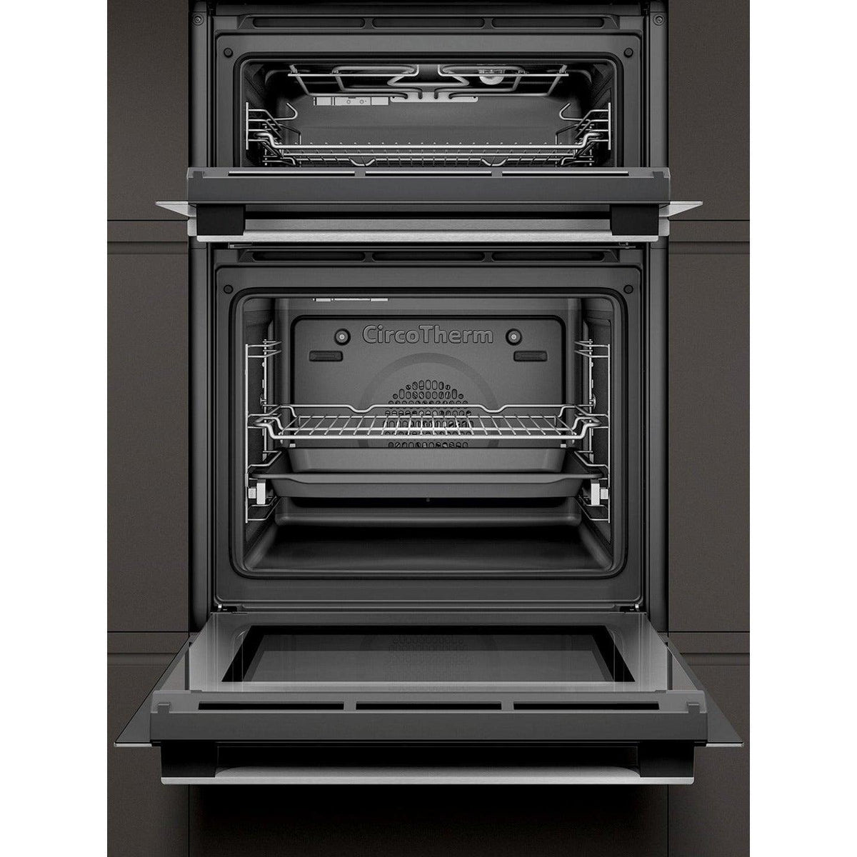 Neff Built-In Electric Double Oven with CircoTherm - Black | U1ACE5HN0B from DID Electrical - guaranteed Irish, guaranteed quality service. (6890790584508)