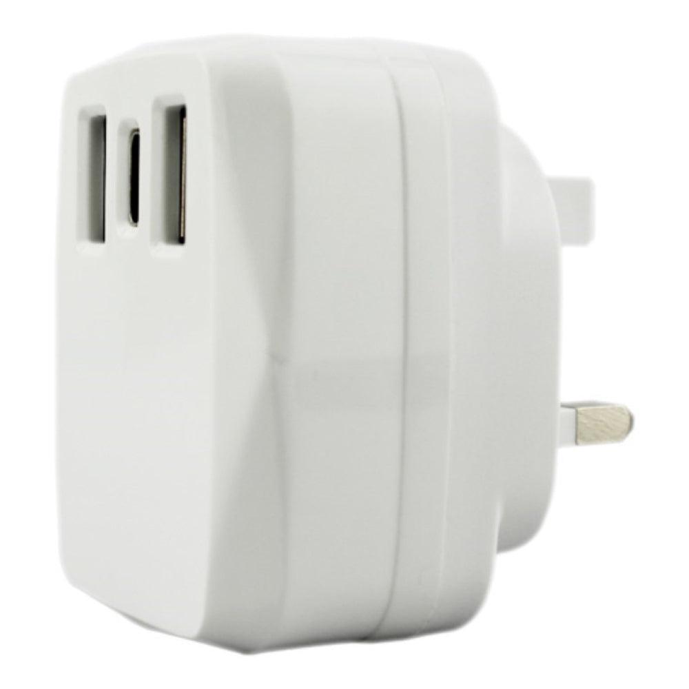 229489_POWERZ 18W Dual USB / USB-C Mains Charger - White-2 (7426243395772)