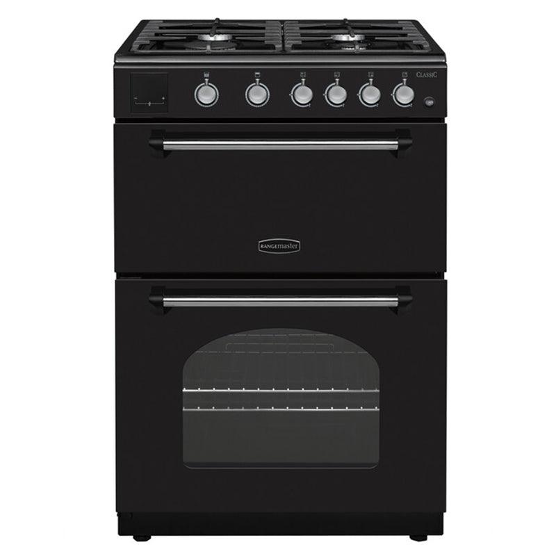 Rangemaster Classic 60cm Gas Cooker - Black & Chrome | CLA60NGFBL/C (7172745658556)