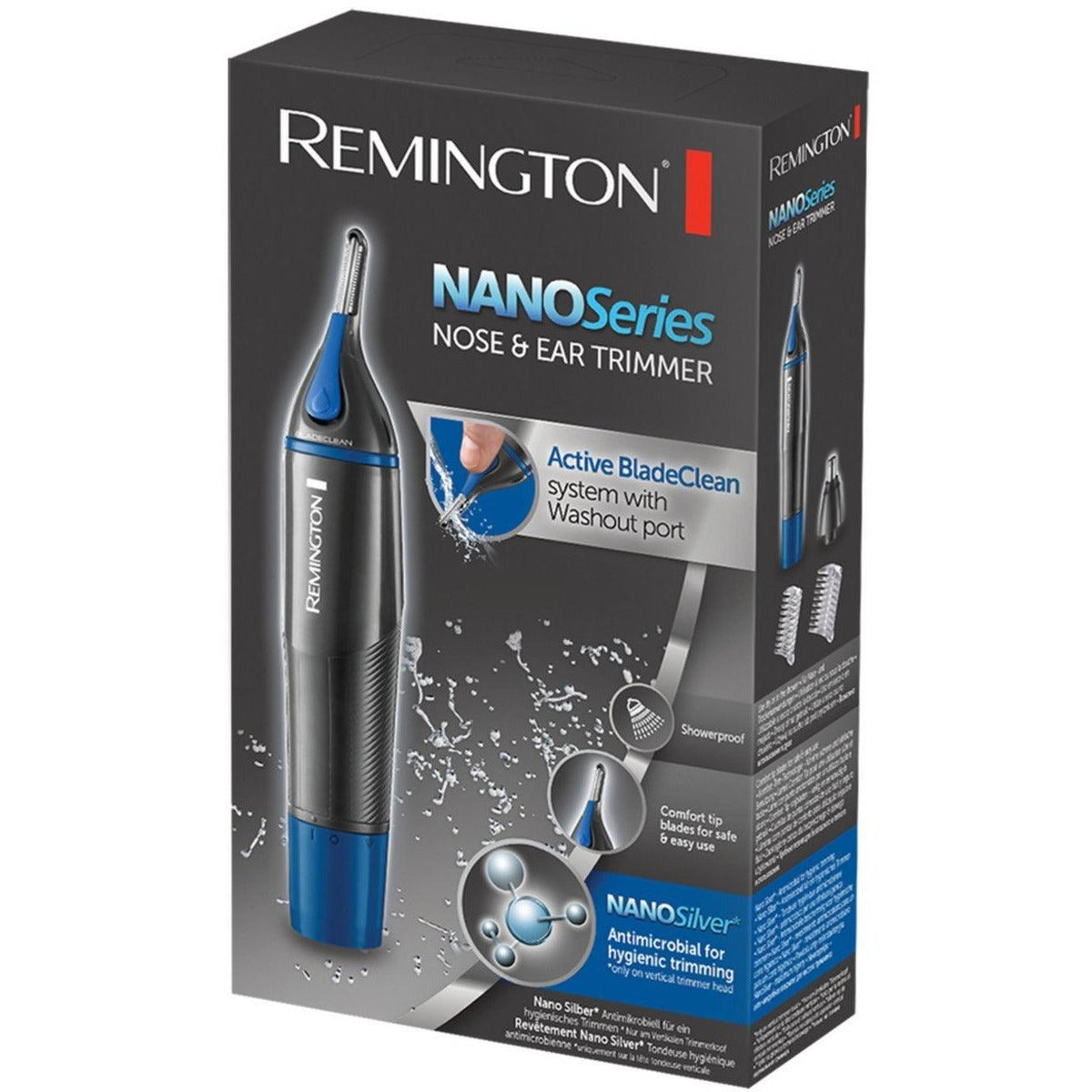 Remington Nano Series Nose and Ear Trimmer - Black & Blue | NE3850 from DID Electrical - guaranteed Irish, guaranteed quality service. (6890783637692)
