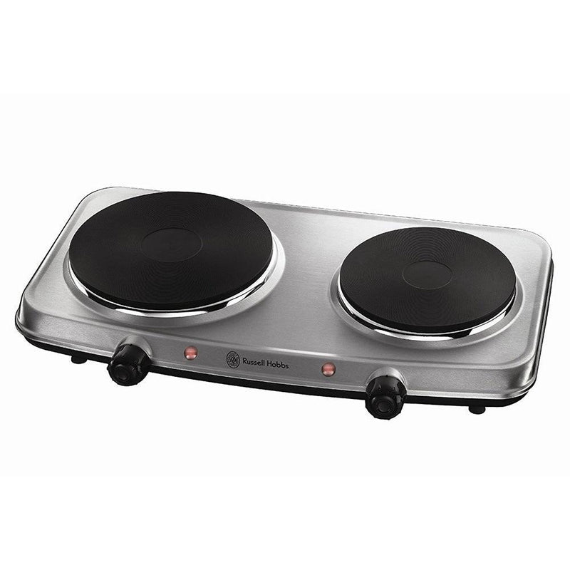 Russell Hobbs 2 Zone Electric Mini Hob - Stainless Steel | 15199 from DID Electrical - guaranteed Irish, guaranteed quality service. (6890750902460)