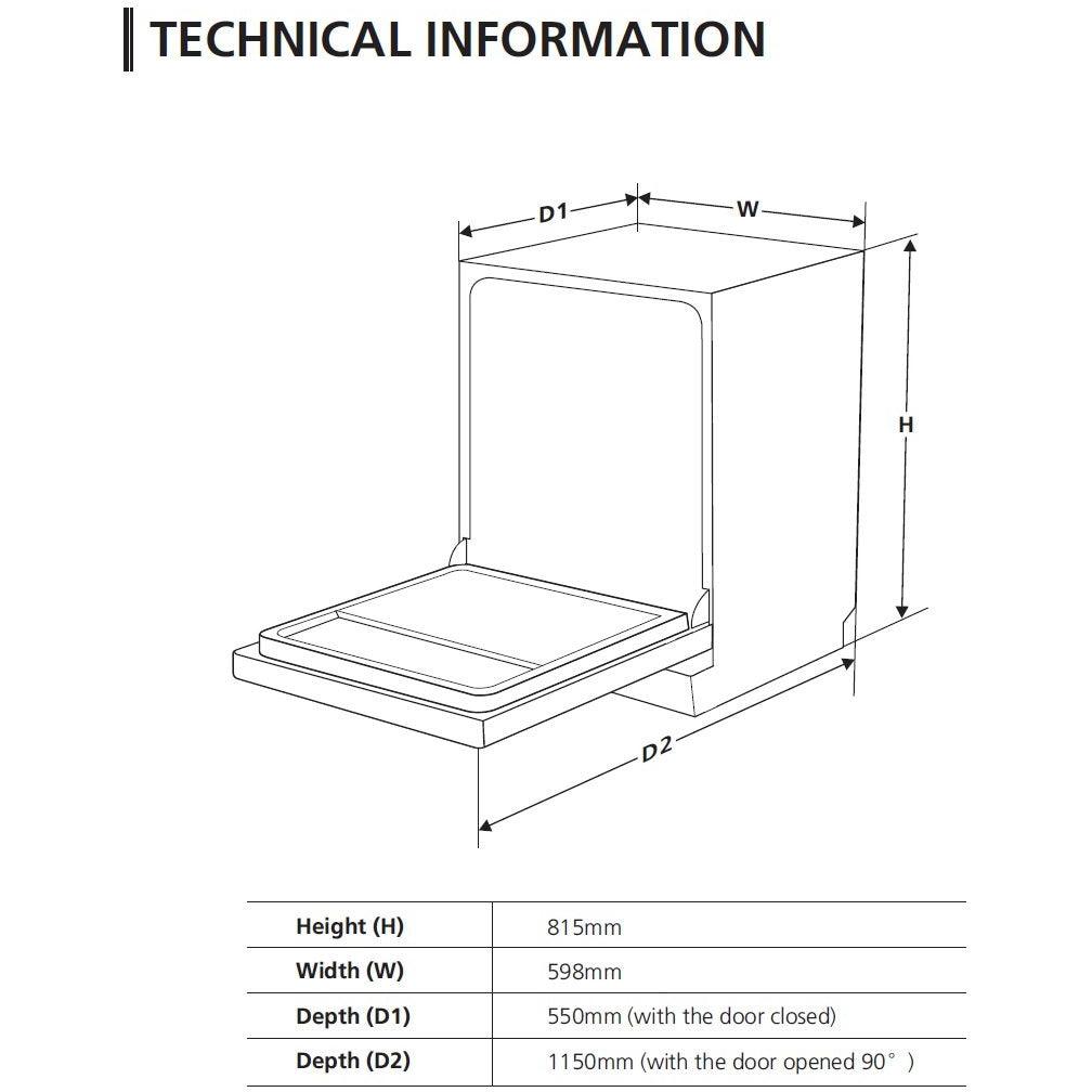 Thor Built-In Standard Dishwasher - Stainless Steel | T3612M2INT from DID Electrical - guaranteed Irish, guaranteed quality service. (6977508212924)
