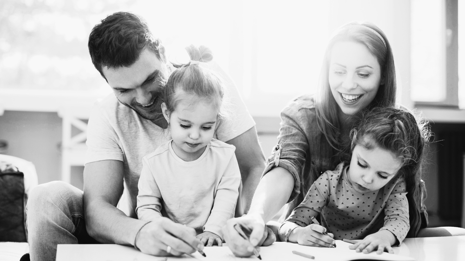 Parents playing with their children
