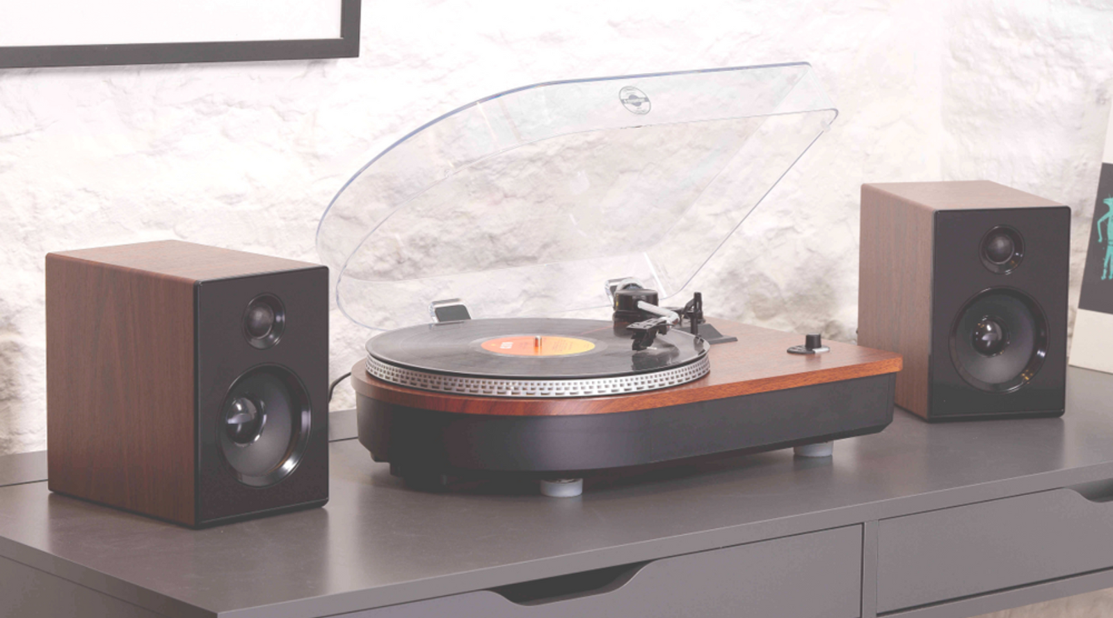 Steepletone Wood Effect Auto Return Turntable 